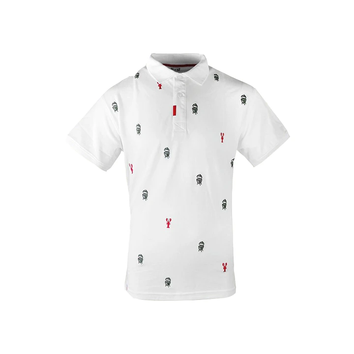 Big Green Egg Golf Poloshirt Wit 1 Big Green Egg Golf Poloshirt Wit