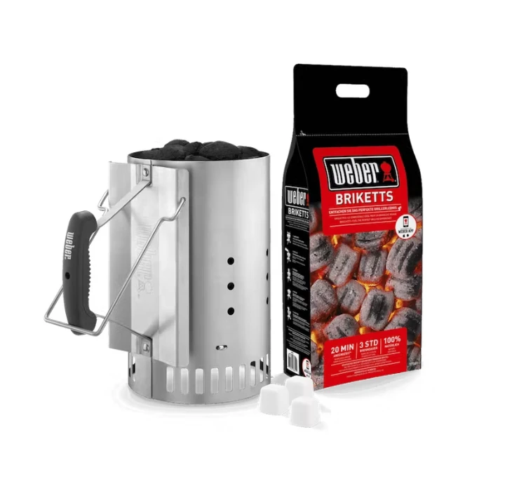 Weber Grote Brikettenstarter + GRATIS Weber Briketten + Aanmaakblokjes 1 Weber Grote Brikettenstarter + GRATIS Weber Briketten + Aanmaakblokjes